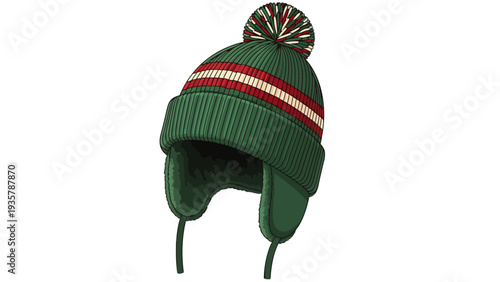 Green Knit Winter Hat.