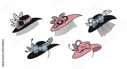 Fascinator Line art vector modern smooth minimal illustration