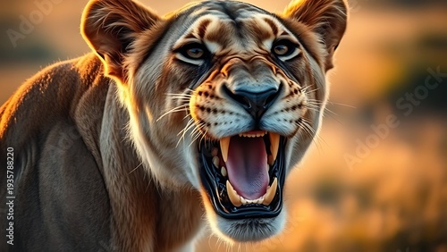 A striking lioness portrait capturing raw power and grace in the wild.