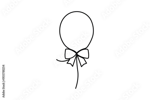 Balloon continuous single line drawing simple elegant illustration