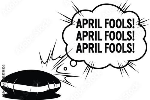 April fools silhouette meme with a humorous cartoon fish