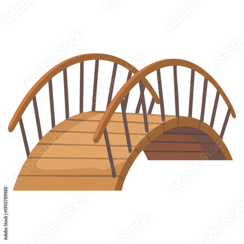 Modern urban infrastructure vector isometric bridge icon 3d isolated drawing element for games applications city transport road crossing architecture