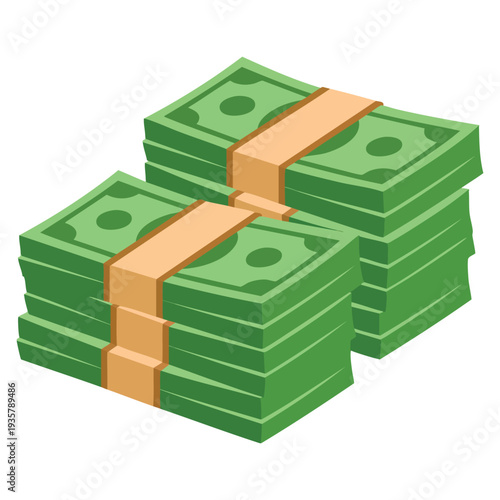Money pile isolated vector illustration design element ideal for finance wealth cash savings investment and business success themed artwork