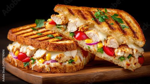 A pressed chicken panini sa...