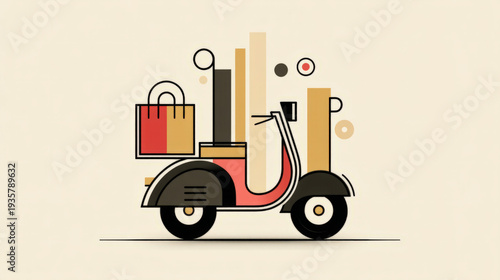 A simple icon of a scooter ...