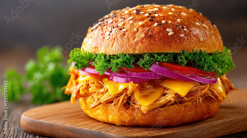 A pulled chicken barbecue s...