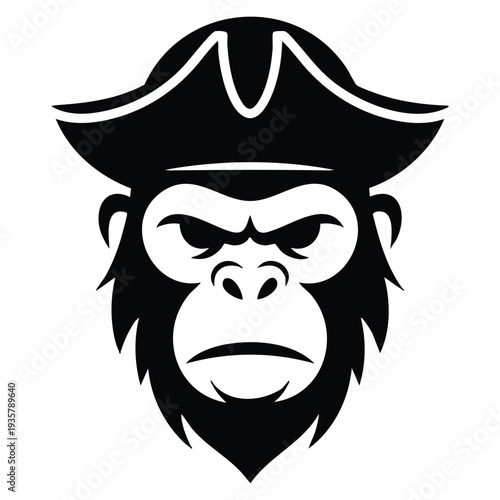 Monkey pirate sea logo vector illustration template design ideal for adventure branding ocean mascot emblem treasure theme gaming badge and nautical concepts