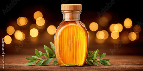 A single oil bottle, backli...