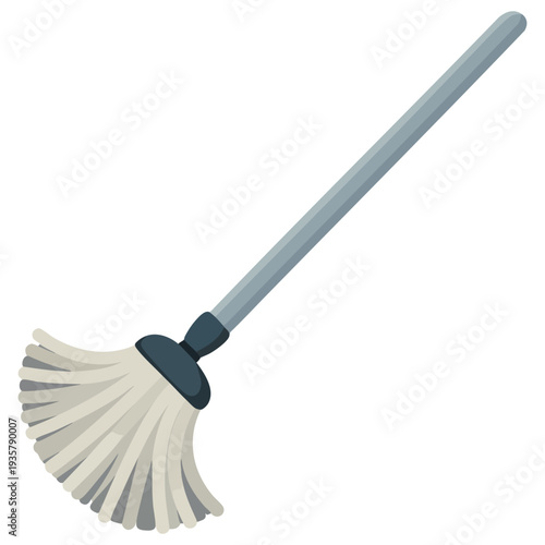 Mop icon in monochrome style isolated on white background cleaning symbol stock vector illustration ideal for hygiene service and housekeeping themes
