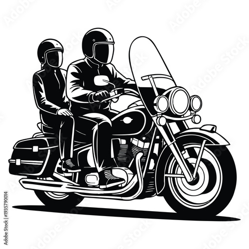 Motorbike silhouette riding vector illustration dynamic motorcycle action design element suitable for transport sport racing adventure and road travel themed artwork