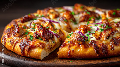 Barbecue chicken pizza with...