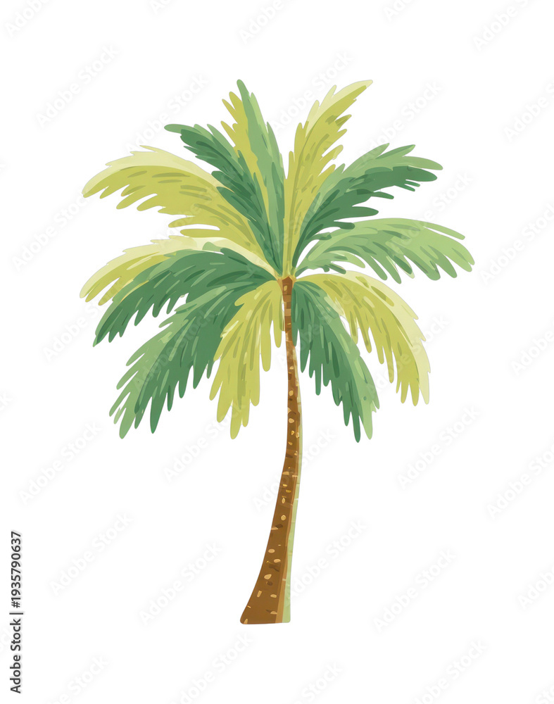 Fototapeta premium PNG Tropical palm tree illustration.