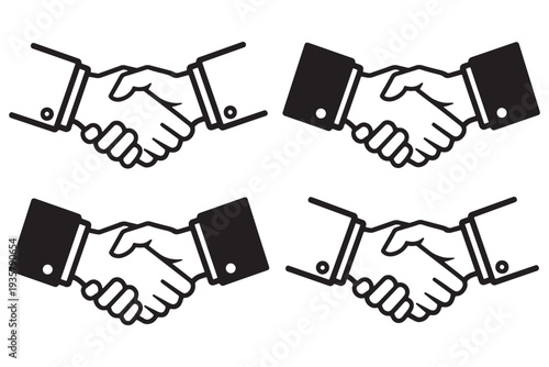 Four hands shaking in a symbol of partnership and agreement