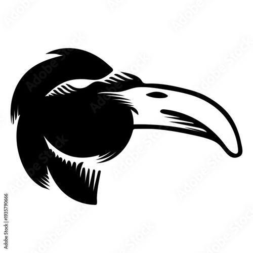 Flamingo beak detailed tattoo silhouette