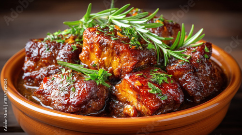 Braised chicken legs in a pot