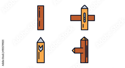 Fence post Line art vector creative modern