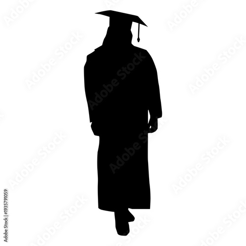 Square academic cap graduating student graduate silhouette