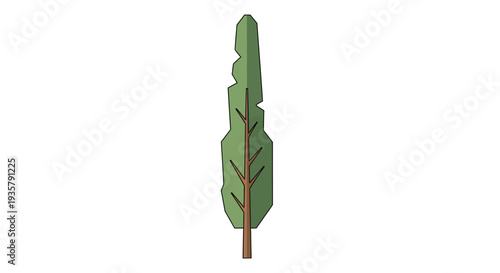 Green Leafy Branch Illustration.