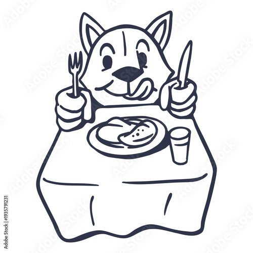 Cat dish table stroke