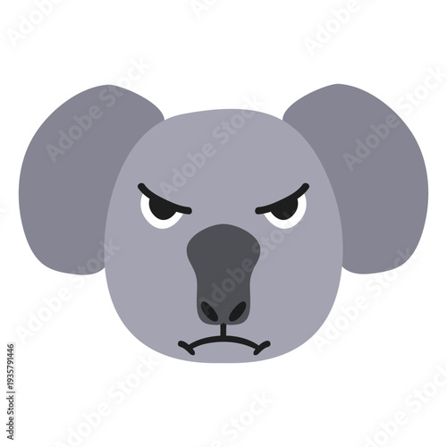 Koala muzzle angry flat sticker