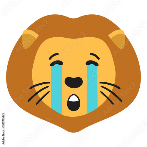 Lion muzzle sad flat sticker