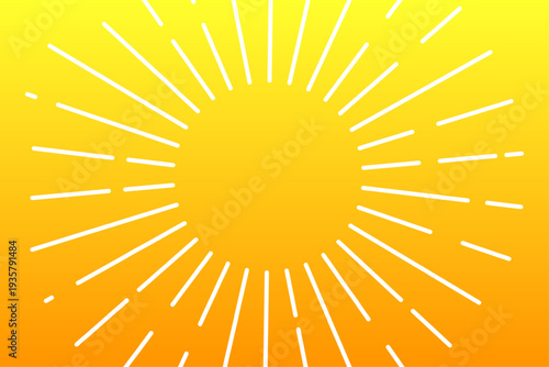 黄色 グラデーション 放射 光線 シンプル 太陽 抽象 背景 デザイン