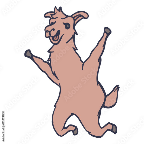 Llama jumping happy flat stroke