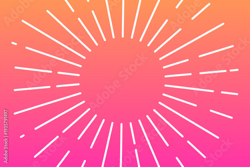 赤 グラデーション 放射 光線 シンプル 太陽 抽象 背景 デザイン