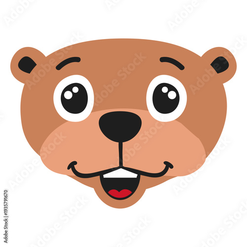 Otter muzzle happy flat sticker