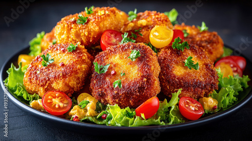Chicken nuggets isolated on...
