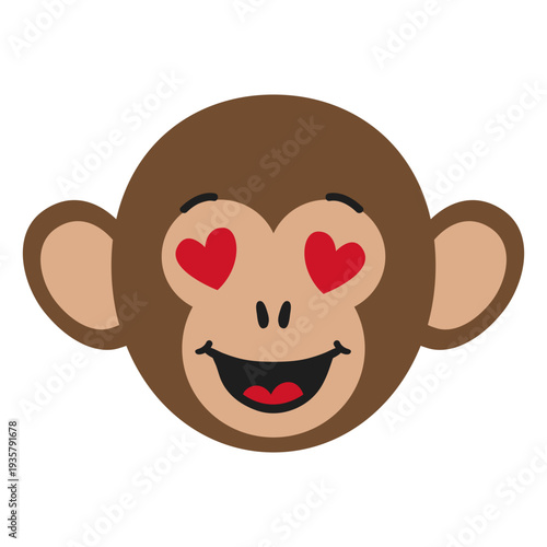 Monkey muzzle enamoured flat sticker