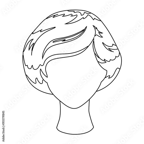 Woman hair bob cut face stroke