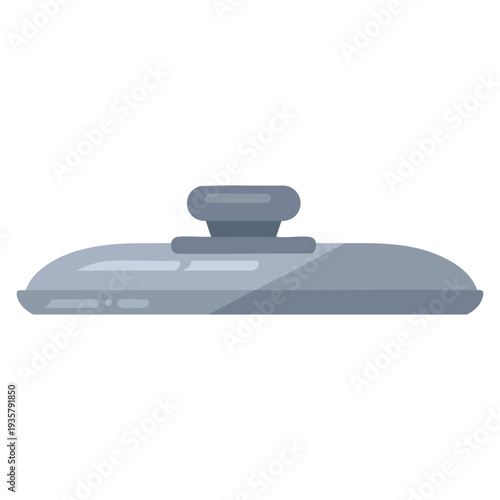 Frying pan lid kitchenware icon vector illustration, ideal for cooking themes, culinary graphics and kitchen utensil design projects