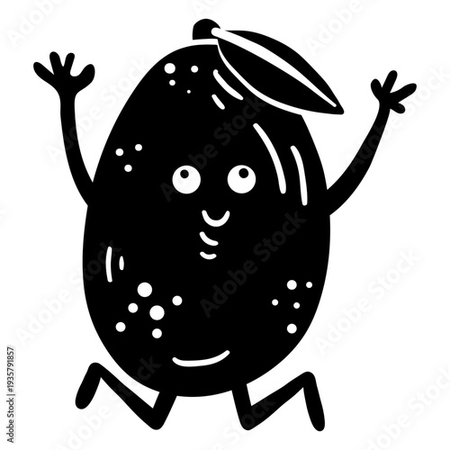 Apricot leaf detailed silhouette plant