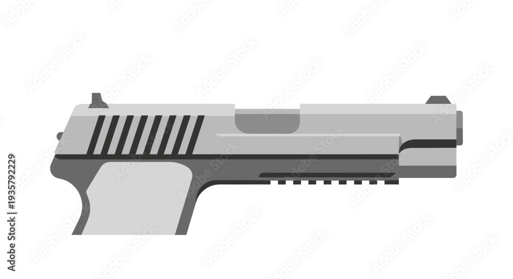 Obraz premium Gray Handgun Side View.