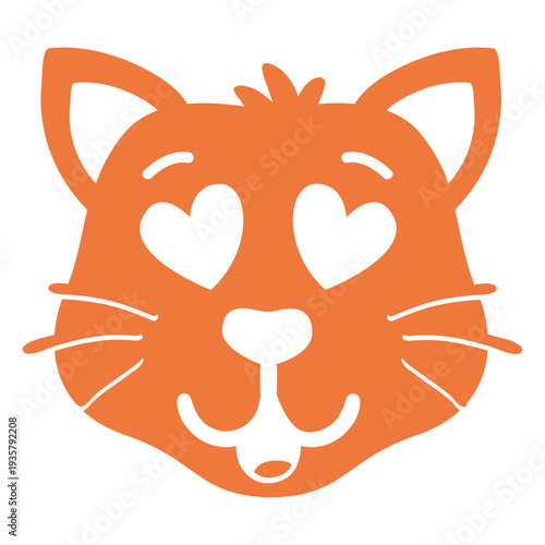 Cat enamoured head muzzle flat