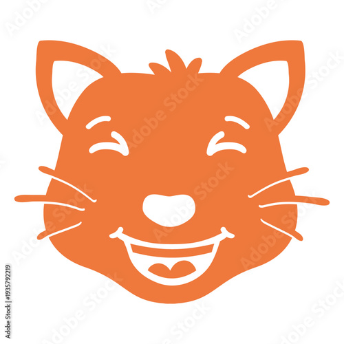 Cat happy head muzzle flat