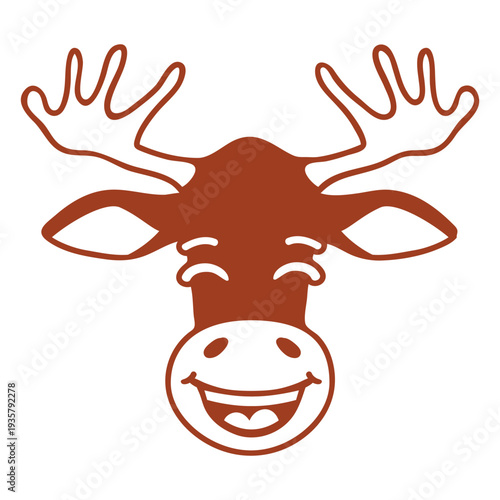 Deer happy head muzzle flat