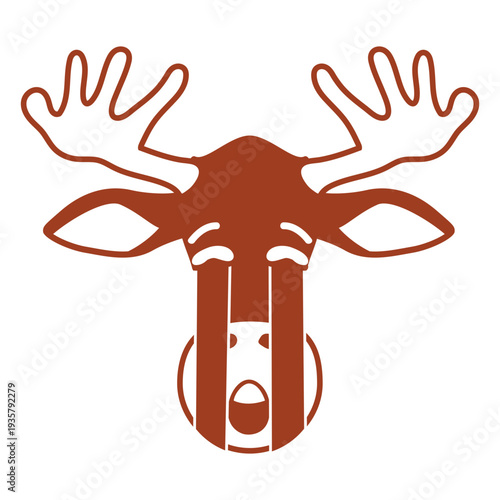 Deer sad head muzzle flat