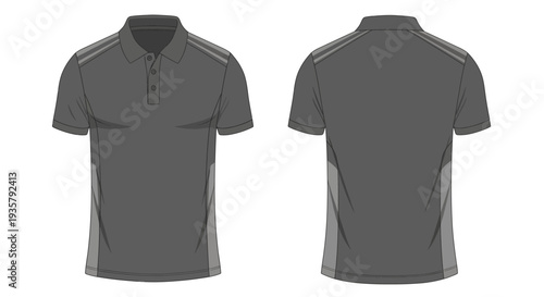 Gray Polo Shirt Front Back.