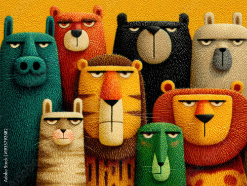 Colorful animals background