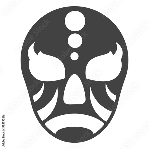 Mask luchador circle detailed silhouette
