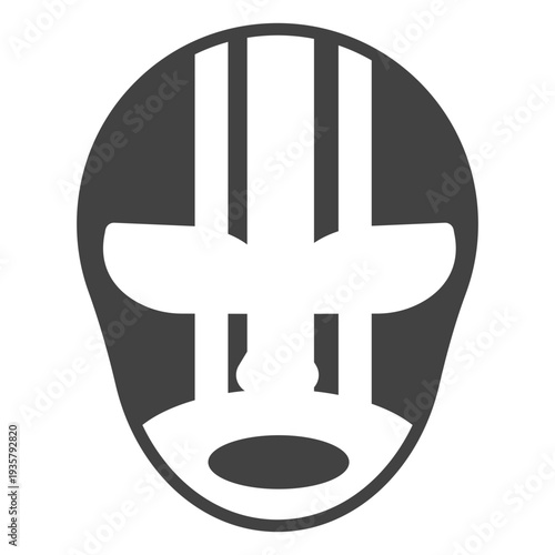 Mask luchador stripe detailed silhouette