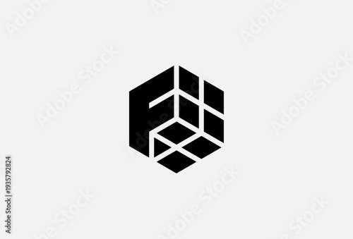 Letter F Cube design logo inspiration, vector illustration
