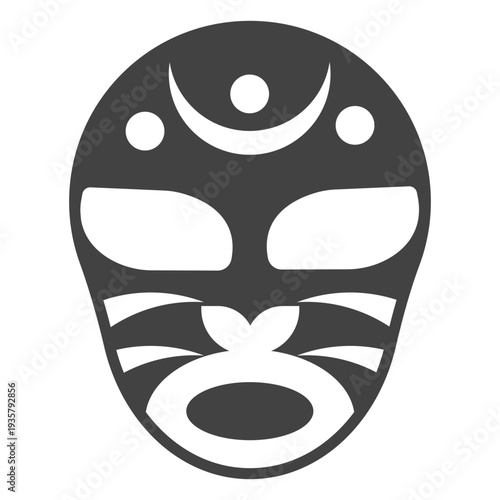 Mask luchador crescent detailed silhouette