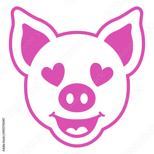 Pig enamoured head muzzle stroke