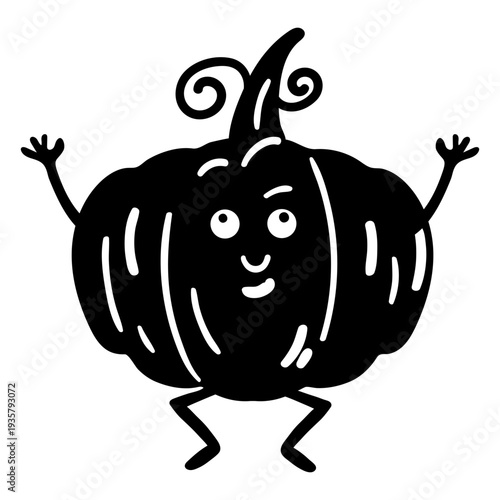Pumpkin gourd cucurbit detailed silhouette