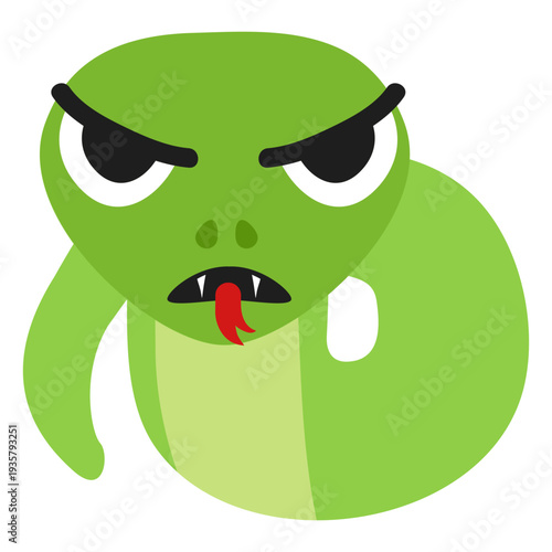 Snake angry muzzle head flat