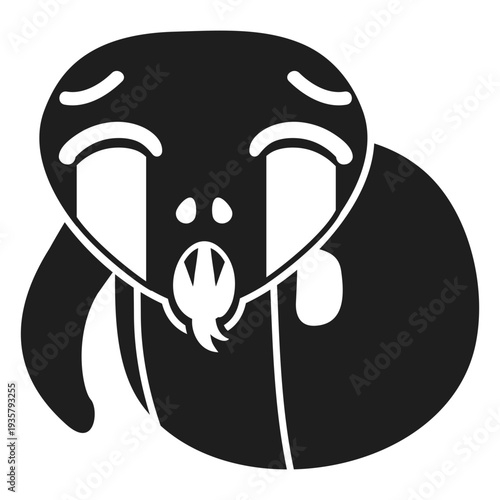 Snake sad muzzle head stroke