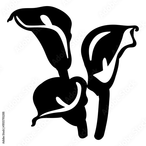 Stalk stem petal flower detailed silhouette